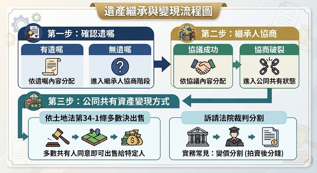 遺產繼承與變現流程圖